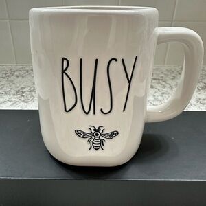 Rae Dunn White Mug with Busy Bee Design
